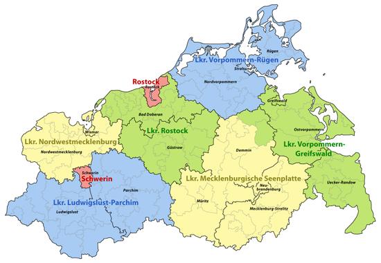 Die Landkreise in Mecklenburg-Vorpommern